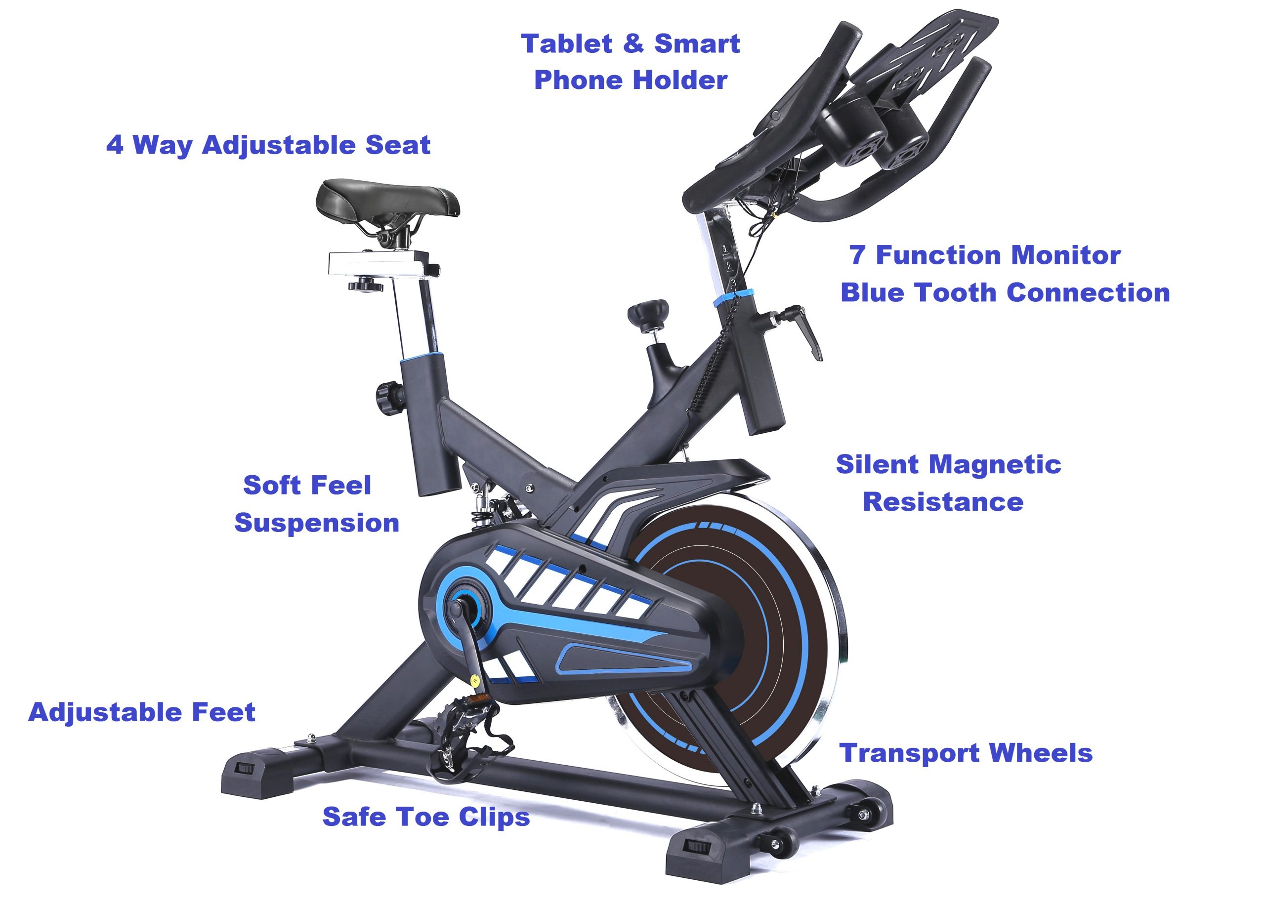Maintenance Free Magnetic Brake System with 8 Resistance Levels X-Bike with Heart Rate Monitor SportPlus S-Bike